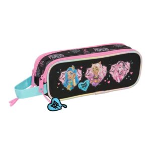 safta monster high portatodo 2 compartimentos con cremalleras asa lateral 1l 210x60x80mm color negro