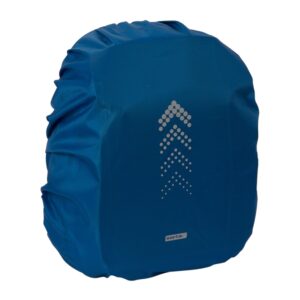 safta funda impermeable para mochila 48.6l goma elastica ajustable serigrafia reflectante compatible con varias mochilas 48.6l resistente al agua 270x360x500mm color azul marino