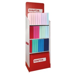 safta expositor de papeleria capacidad de 335.4 litros 600x380x1900mm colores surtidos