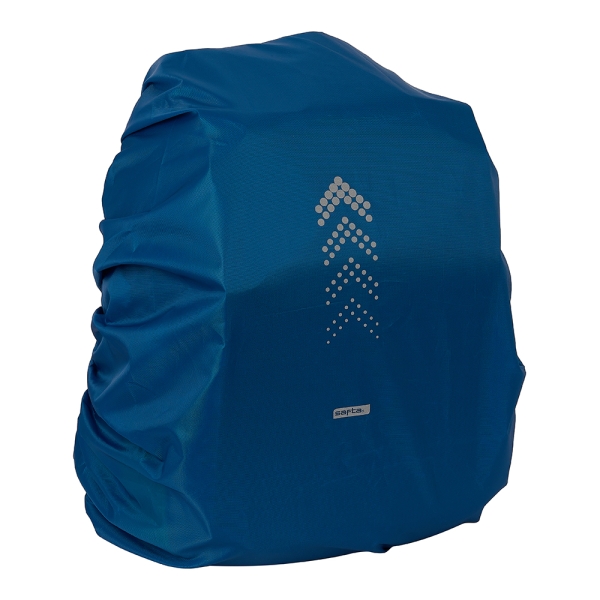 safta funda impermeable para mochila 64l goma elastica ajustable reflectante compatible con mochilas grandes visibilidad 320x400x500mm color azul marino