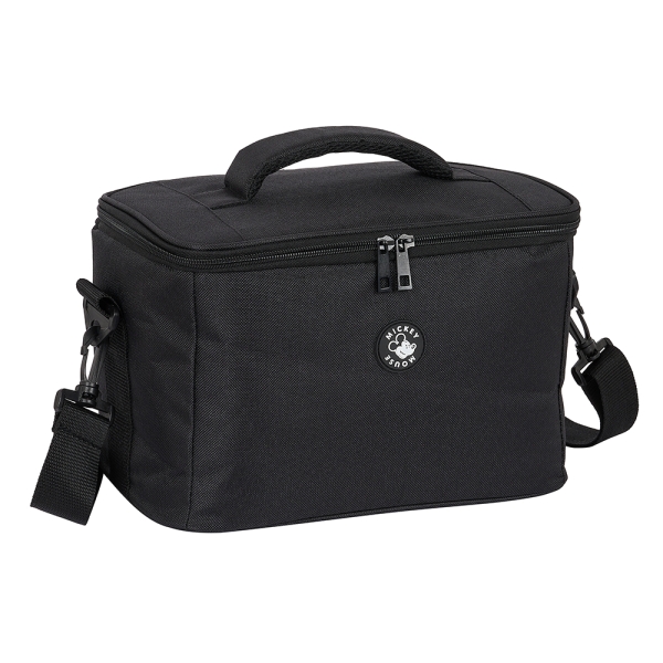 safta mickey bolsa isotermica porta alimentos 9.2l cremallera asa acolchada bandolera ajustable repelente al agua asa superior 290x180x190mm color negro