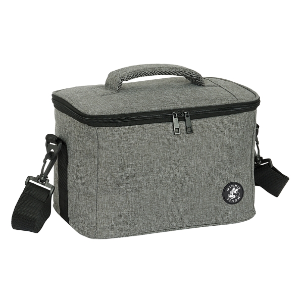 safta minnie mouse grey bolsa isotermica porta alimentos 9.2l cremallera asa acolchada bandolera ajustable repelente al agua asa superior 290x180x190mm color gris