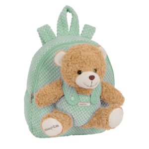 safta mochila preescolar con osito cremallera osito extraible hombreras acolchadas asa superior 4.65l 230x75x270mm color turquesa