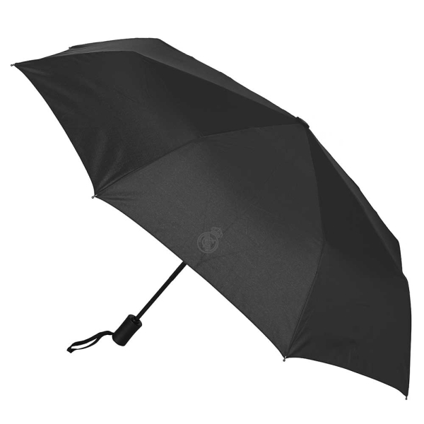 safta real madrid premium paraguas automatico de 102cm 8 paneles asa engomada punta de pvc poliester nervios de acero de 8mm color negro