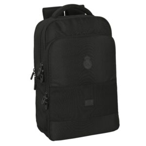 safta real madrid premium mochila para portatil hasta 15.6" conector usb hombreras acolchadas portabotellas organizador cremalleras dobles 19.15l 290x150x440mm color negro