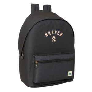 safta harper and neyer black mochila para portatil hasta 15.6" conector usb base acolchada tirador doble hombreras ergonomicas asa superior 24.55l 310x180x440mm color negro