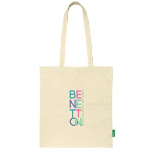 safta benetton tote bag bolsa de tela asas de mano color beige