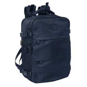 safta mochila de cabina bolsillo para portatil hasta 15.6" organizador interior portabotellas usb zapatillero espalda transpirable 23.1l 290x190x440mm color azul marino