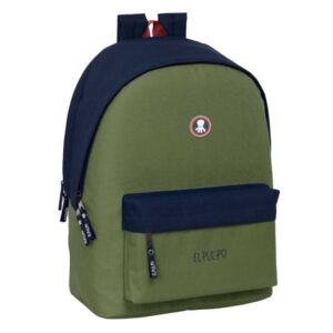 safta el pulpo mochila para portatil hasta 15.6" conector usb base acolchada tirador doble hombreras ergonomicas asa superior 310x180x440mm color verde oscuro