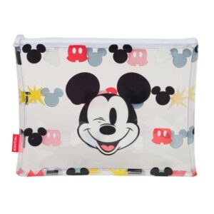 safta mickey mouse beach bolsa de verano cremallera 2l ligera y facil de llevar ideal para playa y piscina 300x230mm color blanco