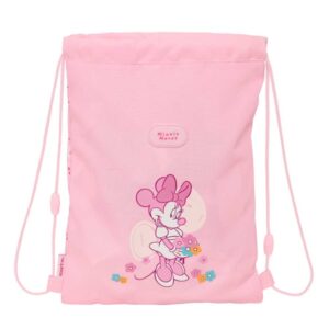 safta minnie mouse baby saco plano bolsillo con cremallera cierre con cordones 3l materiales de calidad 260x10x340mm color rosa