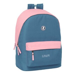 safta el pulpo indigo mochila para portatil hasta 15.6" conector usb base acolchada bolsillo frontal tirador doble hombreras ergonomicas asa superior 310x180x440mm color azul