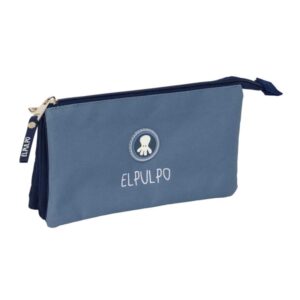 safta el pulpo portatodo 3 compartimentos con cremalleras bolsillo interior 0.6l 220x30x120mm color azul oscuro
