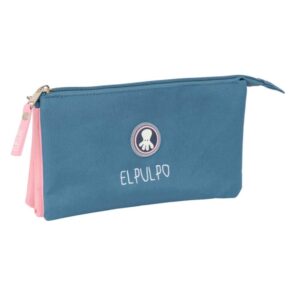 safta el pulpo indigo portatodo 3 compartimentos con cremalleras bolsillo interior 0.6l 220x30x120mm color azul