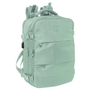 safta mochila de cabina bolsillo para portatil hasta 15.6" organizador interno portabotellas bolsillos frontales usb zapatillero espalda transpirable 290x190x440mm color menta