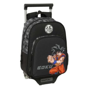 safta dragon ball mochila con carro portabotellas hombreras ergonomicas bolsillo frontal asa de mano superior mochila extraible material resistente 27x10x67cm color negro
