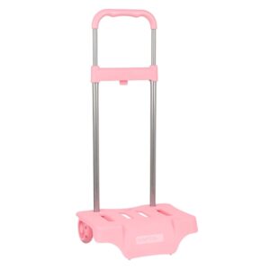 safta carro portamochilas ruedas antivibracion sujecion universal 300x230x850mm color rosa