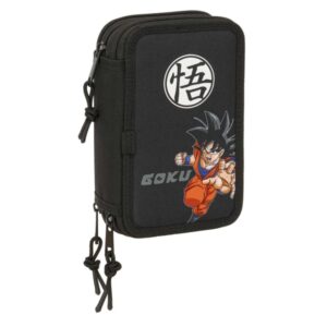 safta dragon ball plumier de 3 pisos 37 piezas 1.3l goma lapiz boligrafos sacapuntas reglas 16 colores 14 rotuladores 125x55x195mm color negro