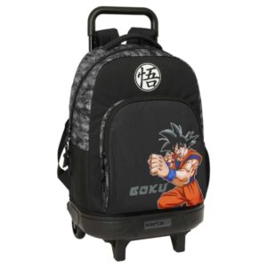 safta dragon ball mochila con carro extraible bolsillo frontal portabotellas tirador doble hombreras acolchadas asa acolchada tarjeta id base reforzada 330x220x450mm color negro