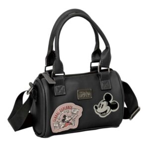 safta mickey mouse bolso cremallera interior forrado asas y bandolera ajustables 1.20l 160x75x100mm color negro