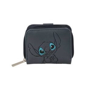 safta stitch gray monedero con billetera compartimento para billetes y tarjetas cierre con iman compartimento para monedas 0.10l 110x20x95mm color negro