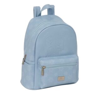safta frozen mini mochila bolsillo frontal cremalleras con doble tirador bolsillo lateral interior forrado hombreras ajustables asa superior 240x120x280mm color azul
