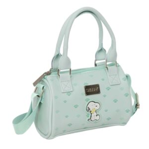 safta snoopy bolso cremallera interior forrado asas de mano y bandolera 1.20l 160x75x100mm color menta