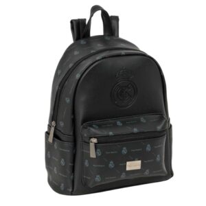 safta real madrid mini mochila cremallera bolsillo frontal cremalleras de doble tirador interior forrado hombreras ajustables asa superior para llevar 9l 240x120x280mm color negro