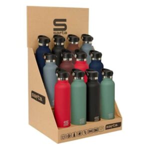 safta expositor con 12 botellas de 600ml colores surtidos