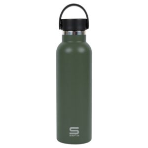safta botella termo de 600ml acero inoxidable base de silicona antideslizante asa superior color verde