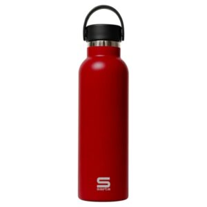 safta botella termo de 600ml acero inoxidable base de silicona antideslizante asa superior color rojo