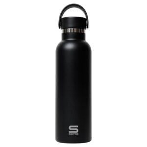 safta botella termo de 600ml acero inoxidable base de silicona antideslizante asa superior color negro