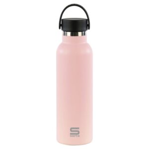 safta botella termo de 600ml acero inoxidable asa superior color rosa