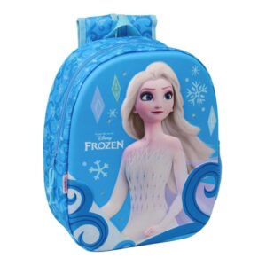 safta frozen mochila 3d luces led portabotellas hombreras acolchadas asa superior 8.64l 270x100x330mm color azul