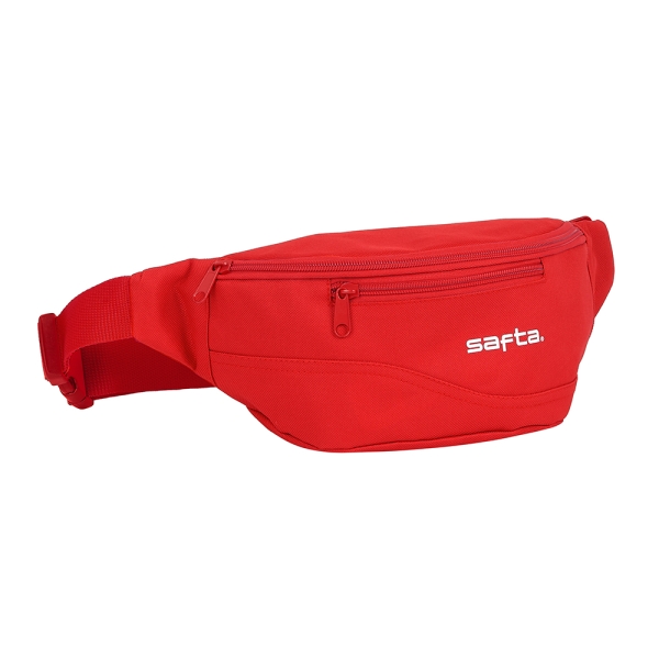 safta bolsa de cintura cremallera cintas ajustables 2.49l 230x90x120mm color rojo