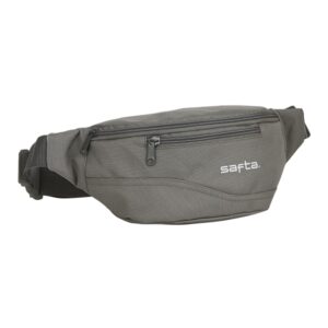 safta bolsa de cintura cremallera cintas ajustables cierre de pvc 2.49l 230x90x120mm color gris