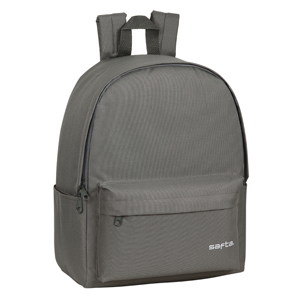 safta mochila para portatil hasta 14.1" interior acolchado cremallera doble bolsillo frontal asa superior 19.85l 310x160x400mm color gris