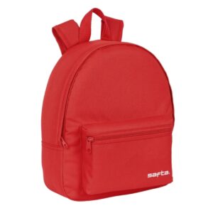 safta mini mochila bolsillo frontal cremallera hombreras ajustables asa superior comoda compacta y ligera ideal para uso diario 270x100x320mm color rojo