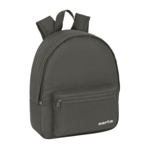 safta mini mochila cremallera bolsillo frontal hombreras ajustables asa superior 8.65l ligera y practica 270x100x320mm color gris