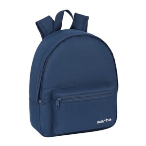 safta mini mochila cremallera bolsillo frontal hombreras ajustables asa superior 8.65l resistente y versatil 270x100x320mm color azul marino