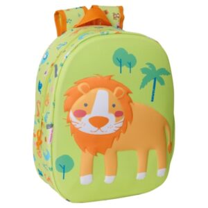 safta leon mochila 3d portabotellas hombreras acolchadas asa superior ligero y duradero color verde claro