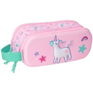 safta unicornio portatodo cremallera asa lateral color rosa