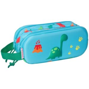 safta dino portatodo 2 compartimentos con cremalleras asa lateral color azul