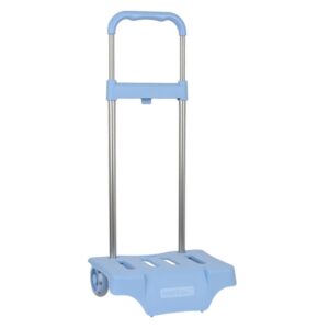 safta carro portamochilas ruedas antivibracion sistema de sujecion universal medidas compactas material resistente 32x16x44cm color azul claro