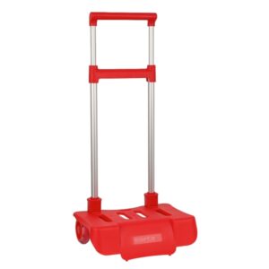 safta carro portamochilas plegable ruedas silenciosas cubierta de goma sistema antivuelco universal 30x23x85cm color rojo