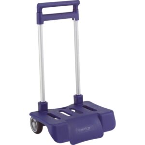 safta carro portamochilas ruedas antivibracion plegable y compacto sistema antivuelco material resistente modelo patentado 32x16x44cm color azul marino