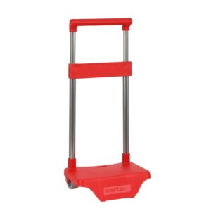 safta carro portamochilas sujecion universal material resistente ruedas de pvc modelo patentado 26x10x34cm color rojo