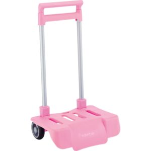 safta carro portamochilas sistema antiplegado y antivuelco ruedas antivibracion y silenciosas sujecion universal 32x16x44cm color rosa