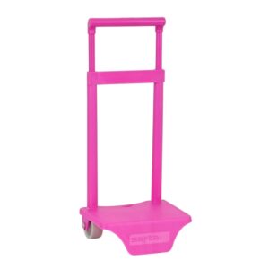 safta carro portamochilas sujecion universal material polipropileno ruedas de pvc 18x16x35cm color rosa