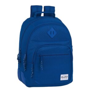 safta blackfit8 oxford mochila con 2 compartimentos antirozaduras adaptable a carro bolsillo frontal portabotellas tirador doble hombreras ergonomicas 320x150x420mm color azul oscuro